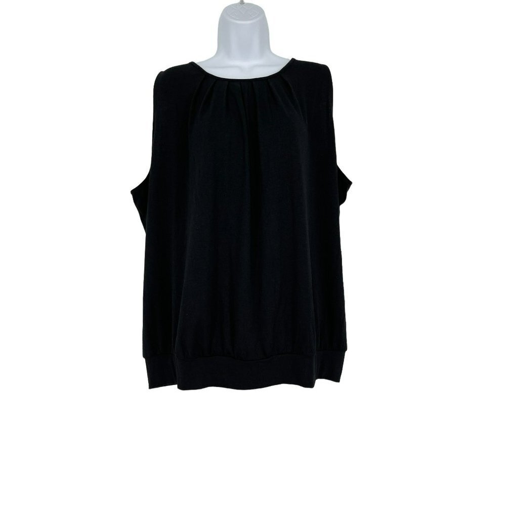 Zenana Soft Pleated Round‎ Neck Banded Waist Top Size 3X
